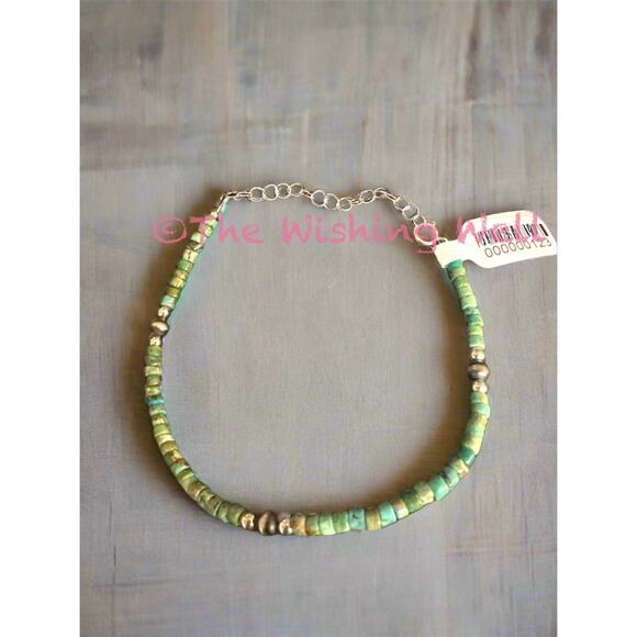 Turquoise  & Silver Bead 925 Sterling Silver Adjustable Bracelet - Picture 4 of 4